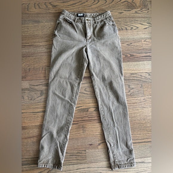 Vintage DKNY Faded Brown Denim Straight Leg Midrise Jeans Size 10 - Picture 1 of 7